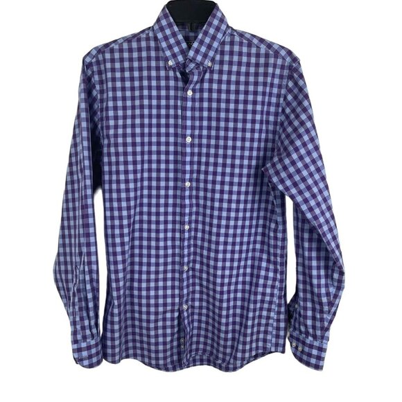 Izod Men Slim Fit Long Sleeve Plaid Button Down T-shirt Size 14-14 1/2 - Picture 1 of 7